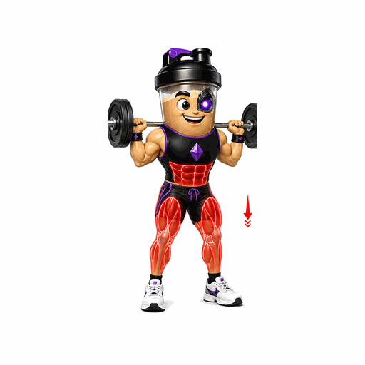 Animated GemFit mascot demonstrating a barbell back squat.